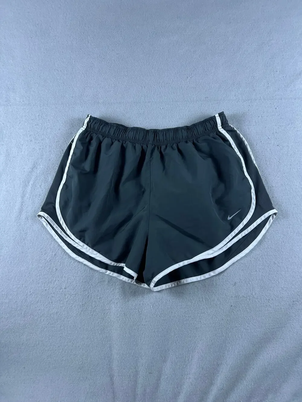 Nike Tempo Running Shorts Womens XL Dark Gray White Trim Dri-FIT Performance
